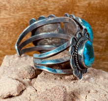 Load image into Gallery viewer, Navajo Tri Shank Cuff Bracelet accented with 3 Turquoise Stones

