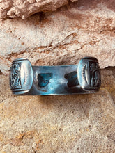 Load image into Gallery viewer, Richard Singer Storyteller Horse Cuff Bracelet with Blue Turquoise stone
