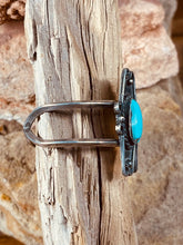 Load image into Gallery viewer, Navajo Sterling Silver 3 Turquoise Stone cuff bracelet
