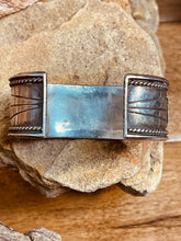 Load image into Gallery viewer, Old Pawn Navajo Sterling Silver Cuff Bracelet featuring 5 Turquoise Stones
