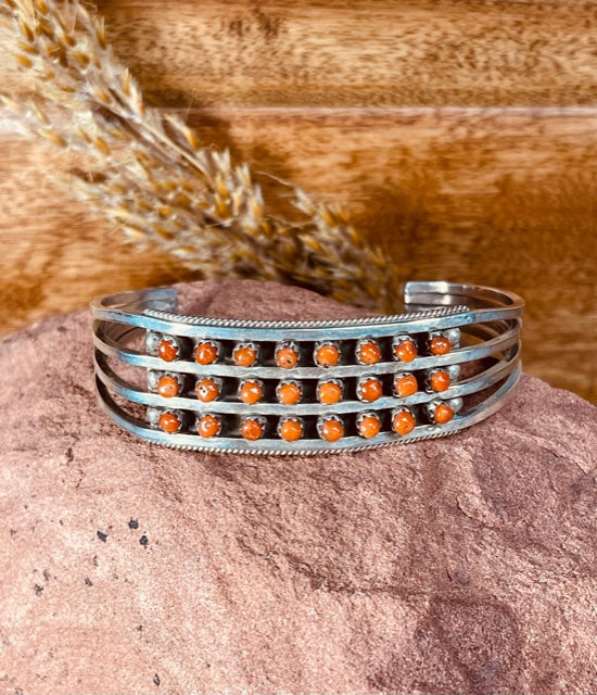 Navajo Snake Eyes Sterling Silver Cuff Bracelet
