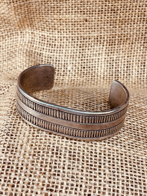 Sterling Silver Cuff Bracelet with Hand Stamping