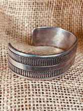 Load image into Gallery viewer, Sterling Silver Cuff Bracelet with Hand Stamping
