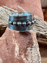 Load image into Gallery viewer, Sterling Silver Cuff bracelet with Raised silver Balls.
