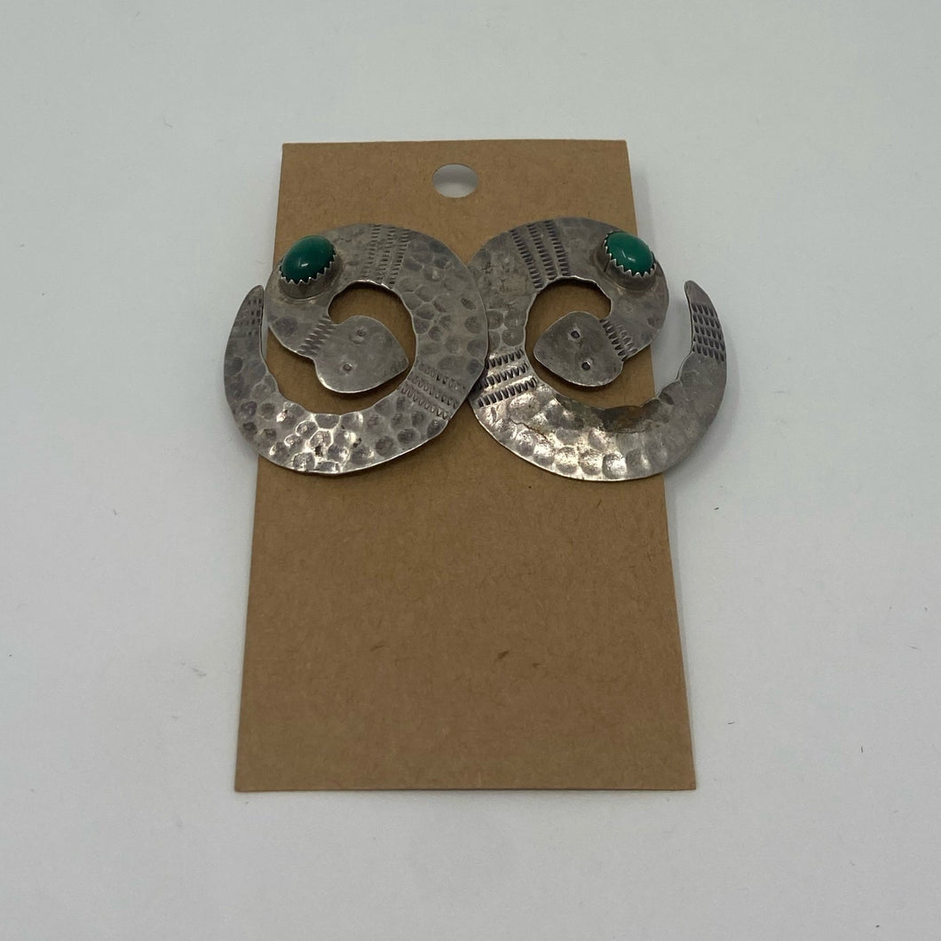 Malachite Snake Earrings