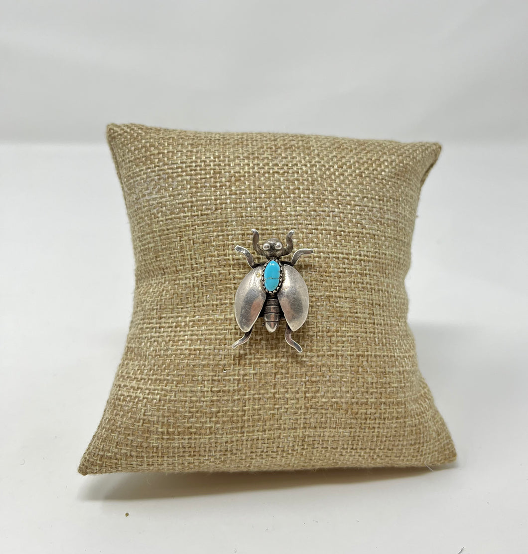 Turquoise Bug Brooch Pin