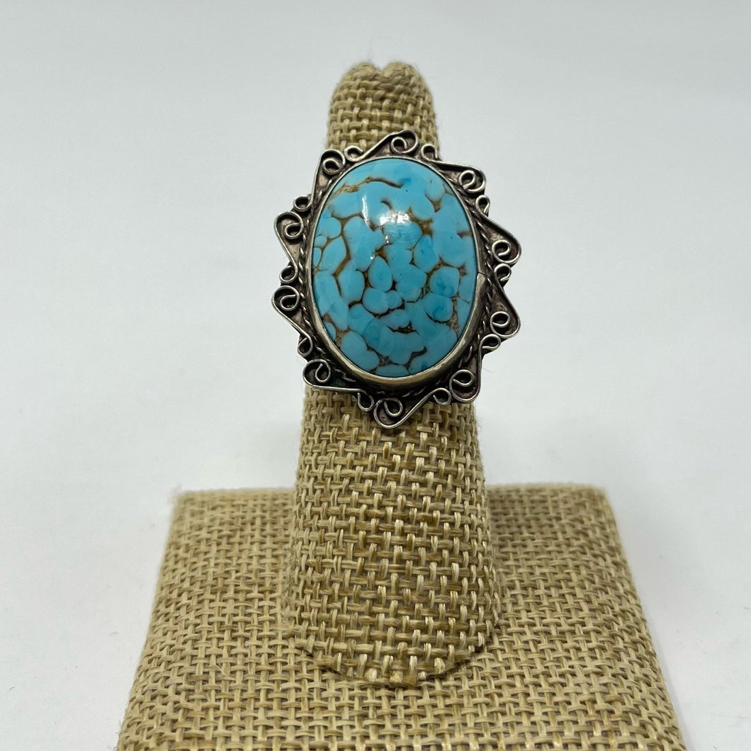 Turquoise Sterling Silver Ring - 7