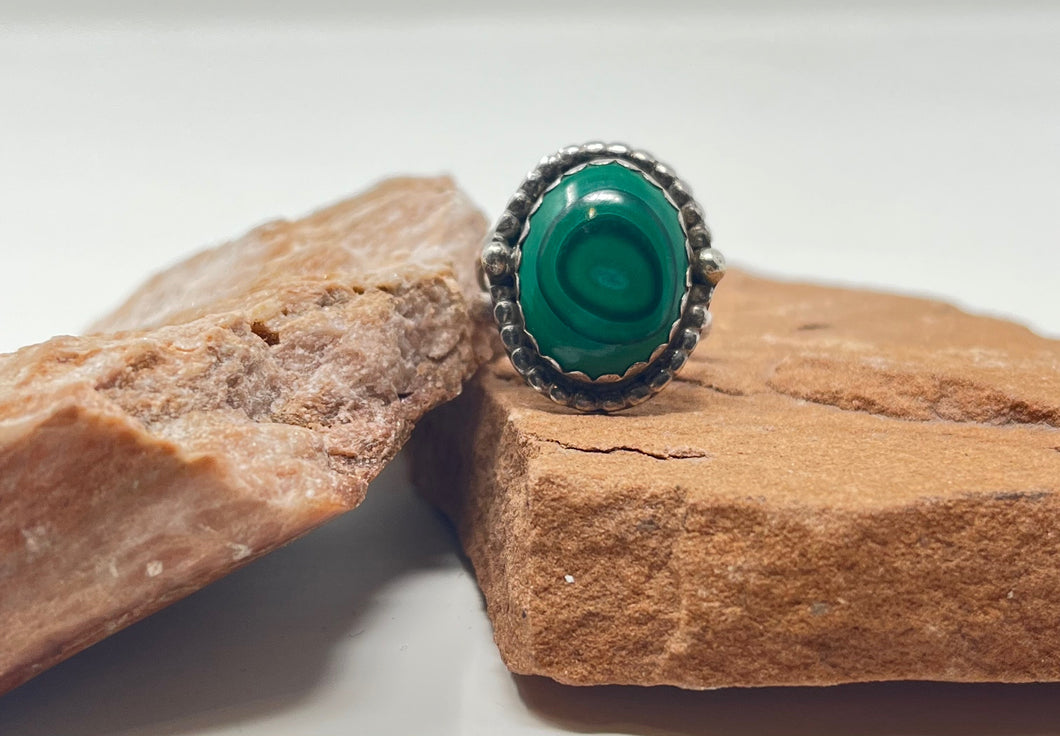 Navajo Malachite Stone Ring