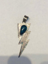 Load image into Gallery viewer, Kingman Turquoise Lightning Bolt Pendant
