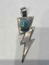 Load image into Gallery viewer, Kingman Turquoise Lightning Bolt Pendant
