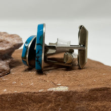 Load image into Gallery viewer, Zuni Turquoise Inlay Cufflinks
