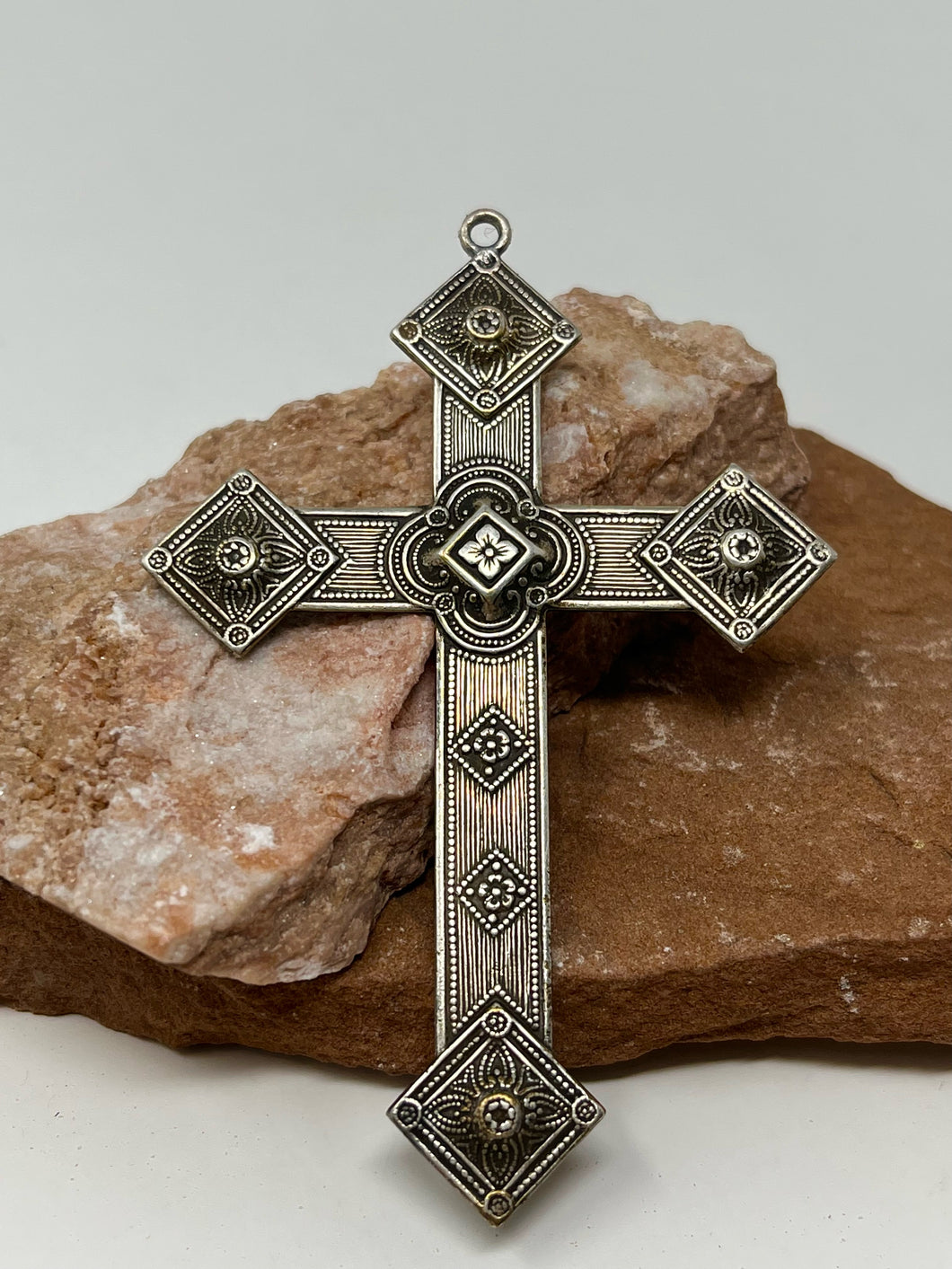 Silver Cross Pendant - Stamped