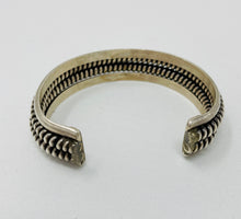Load image into Gallery viewer, Navajo Silver Cuff w 2 Spiral Rows
