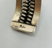 Load image into Gallery viewer, Navajo Silver Cuff w 2 Spiral Rows
