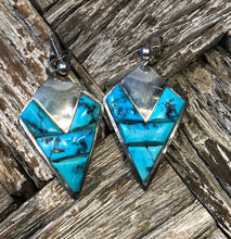Load image into Gallery viewer, Sterling Silver Turquoise Dangle Earrings
