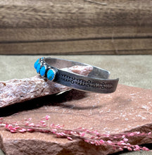 Load image into Gallery viewer, Zuni Row Cuff w 7 turquoise cabochons
