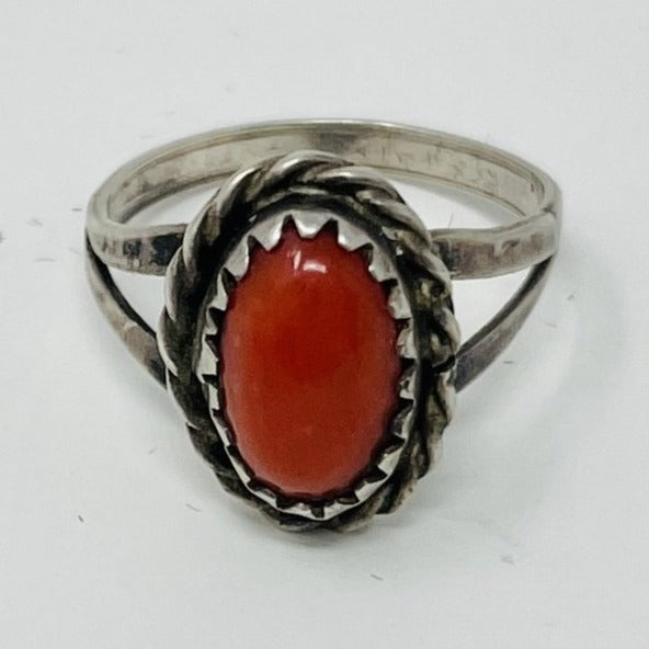 Navajo Ring with Coral