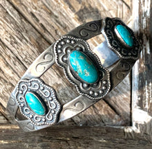 Load image into Gallery viewer, 3 Turquoise Stone Cuff
