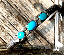 Load image into Gallery viewer, 3 Stone Turquoise Cuff
