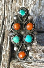 Load image into Gallery viewer, Coral &amp; Turquoise Ring
