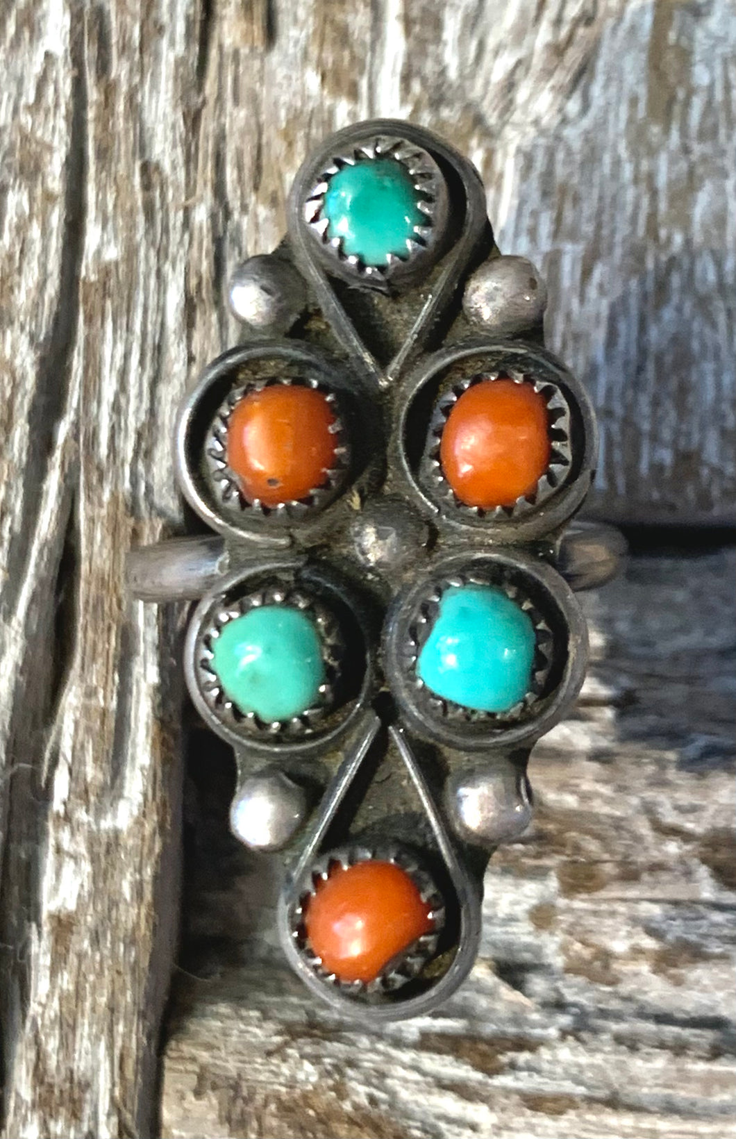 Coral & Turquoise Ring