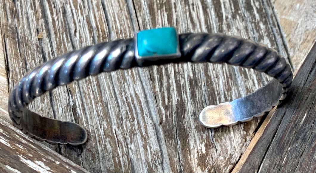 Sterling Silver w/ Small Turquoise Stone Cuff