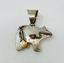 Load image into Gallery viewer, Navajo Sterling Bear Pendant
