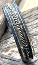 Load image into Gallery viewer, Navajo Rope Center Sterling Silver Cuff
