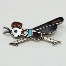 Load image into Gallery viewer, Charming Zuni Inlay Roadrunner Pin
