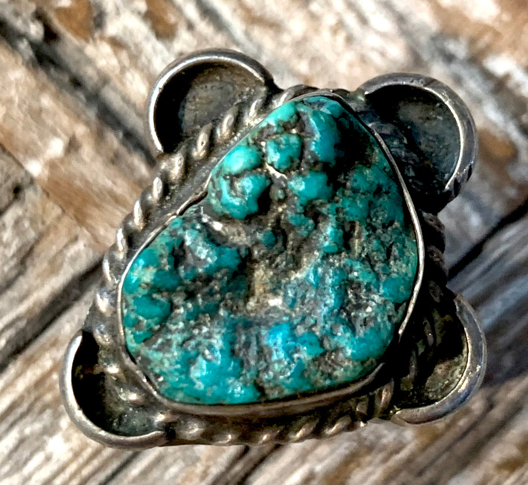 Navajo Ring with Turquoise Nugget