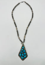 Load image into Gallery viewer, Turquoise Pendant with 9 Turquoise Cabochons Necklace
