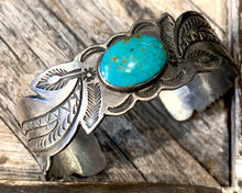 Load image into Gallery viewer, Sterling Silver Cuff W/ Turquoise Stone
