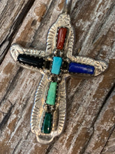 Load image into Gallery viewer, Zuni Multi Stone Cross Necklace
