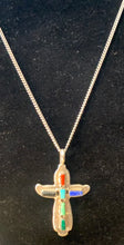 Load image into Gallery viewer, Zuni Multi Stone Cross Necklace
