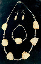 Load image into Gallery viewer, Rough Cut White Buffalo Turquoise Necklace Set
