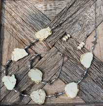 Load image into Gallery viewer, Rough Cut White Buffalo Turquoise Necklace Set
