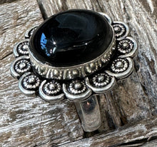 Load image into Gallery viewer, Onyx Flower Ring
