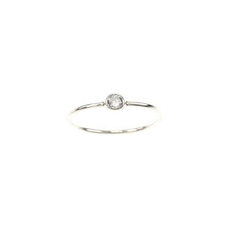 Thin Silver Cubic Zirconia Ring
