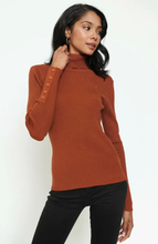 Load image into Gallery viewer, Button Sleeve Turtleneck Sweater
