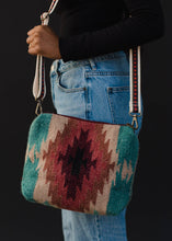 Load image into Gallery viewer, Teal, Burgundy &amp; Tan Aztec Crossbody
